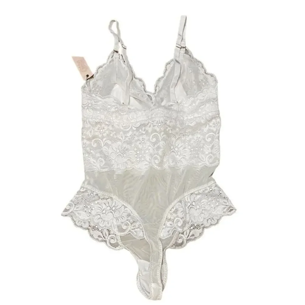 HAH x Free People Size XS NEW Lace Bodysuit White NWT